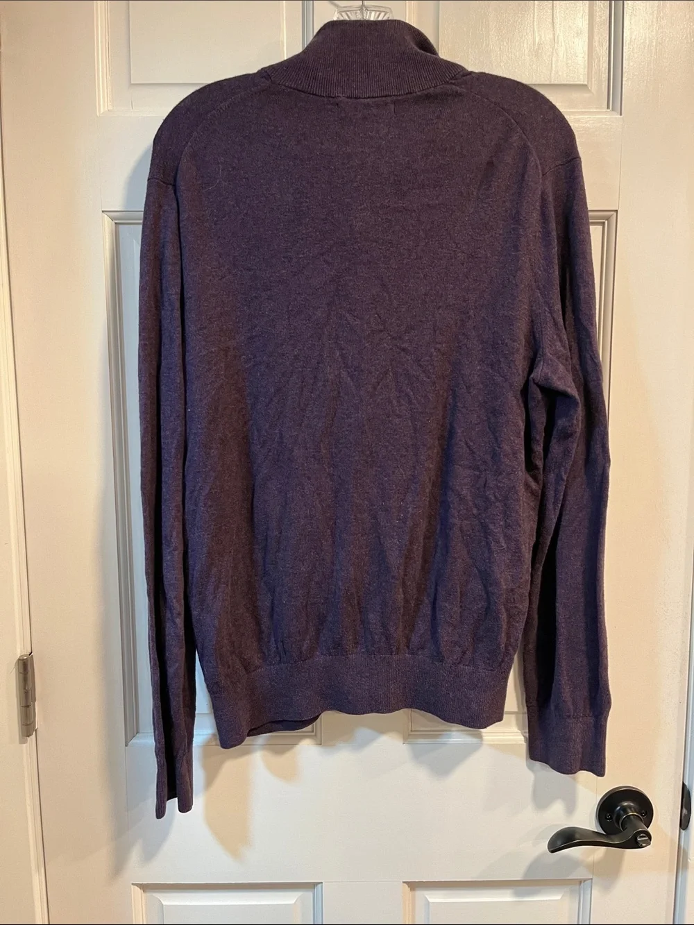 Banana Republic 100% Cotton Quarter Button Sweater in Purple Size Medium